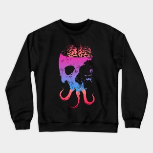 Scary Skull with Brain - Color Version 2 Crewneck Sweatshirt